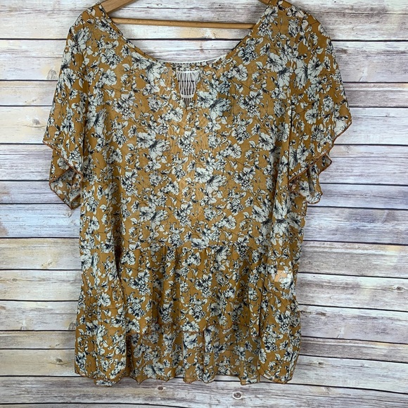 torrid Tops - Torrid yellow top with crochet back. Size 2